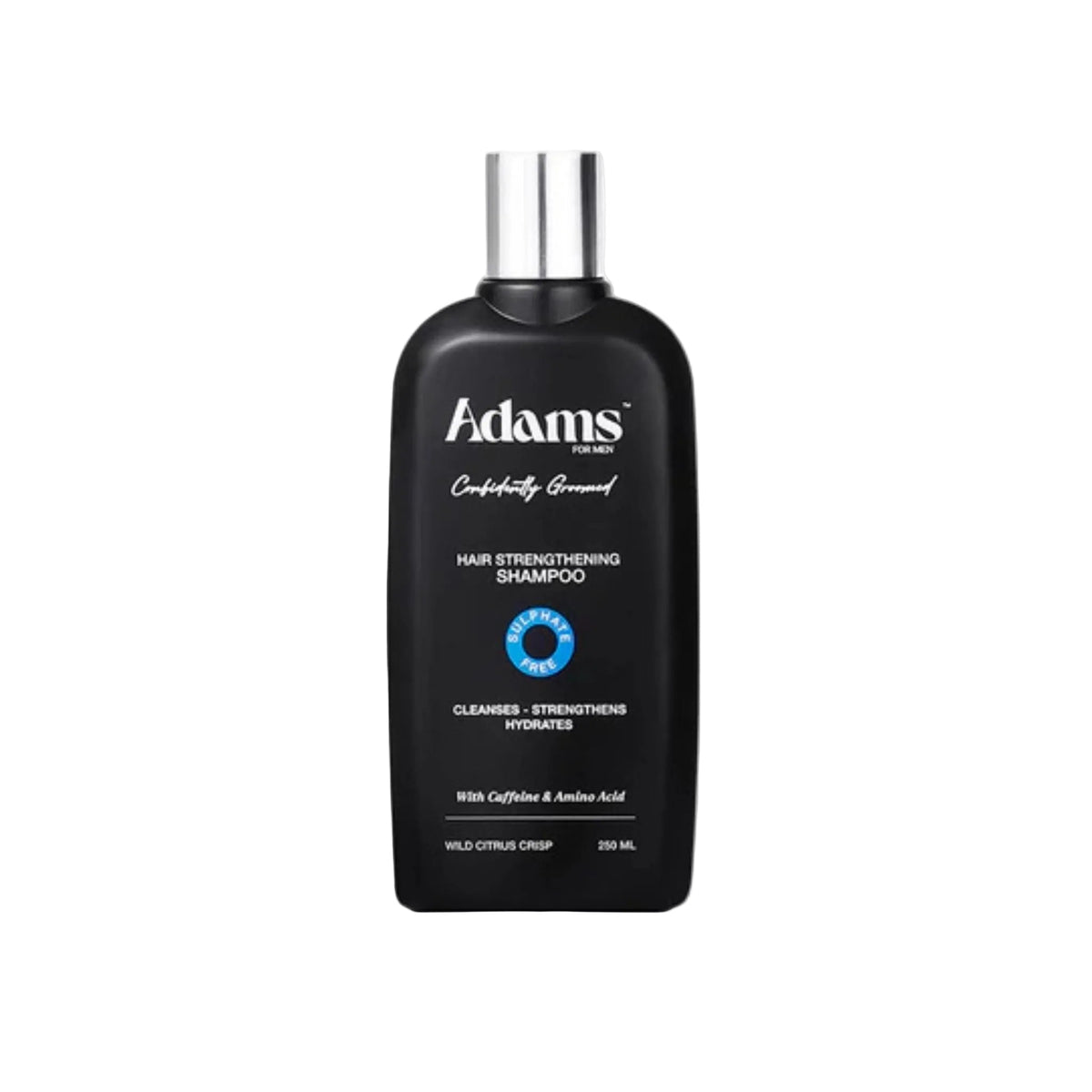 Refect Beauty Adams hair strengthening shampoo for men in a black bottle with silver cap for daily hair care