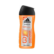 Refect Beauty Adidas Adipower shower gel in an orange bottle with a black cap for body, hair, and face cleansing.