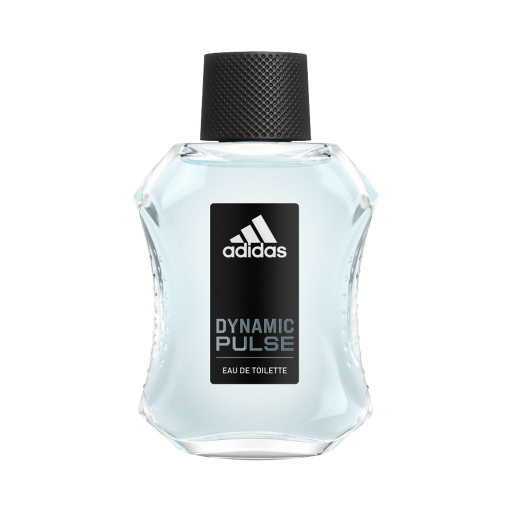 Refect Beauty Adidas Dynamic Pulse Eau de Toilette in a clear glass bottle with a black cap and label.