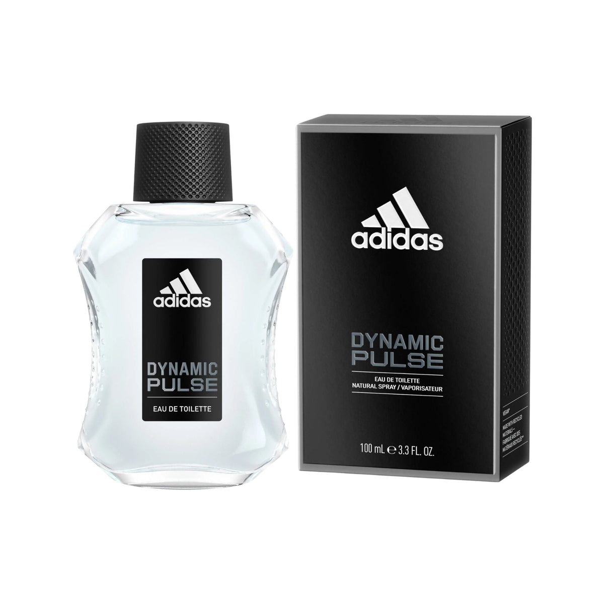 Refect Beauty Adidas Dynamic Pulse Eau de Toilette fragrance bottle and black box packaging for men