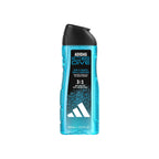 Refect Beauty Adidas Ice Dive 3-in-1 shower gel in a blue translucent bottle with a black flip-top cap.