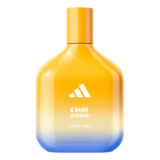 Refect Beauty Adidas Vibes Chill Zone unisex eau de parfum in a yellow to blue gradient glass bottle