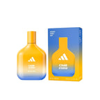 Refect Beauty Adidas Vibes Chill Zone unisex eau de parfum bottle with yellow to blue gradient glass and packaging.