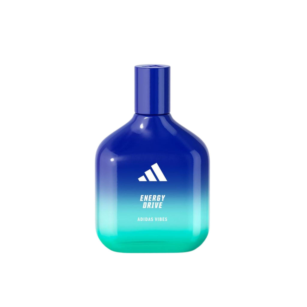 Refect Beauty Adidas Vibes Energy Drive unisex eau de parfum in a blue and teal gradient glass bottle