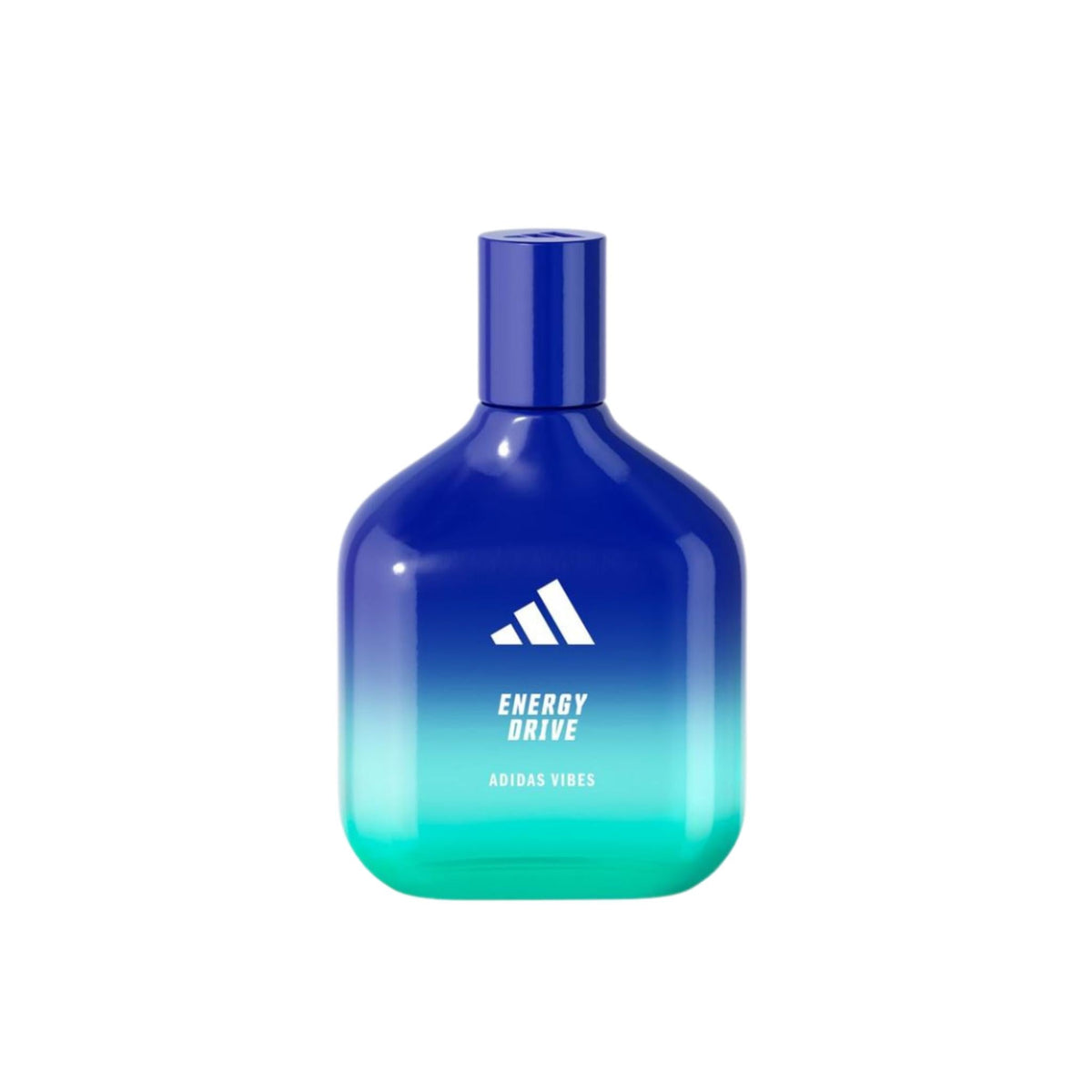 Refect Beauty Adidas Vibes Energy Drive unisex eau de parfum in a blue and teal gradient glass bottle