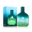Refect Beauty Adidas Vibes Full Recharge Eau de Parfum in a green ombre glass bottle with matching box packaging.