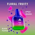 Refect Beauty Adidas Vibes Spark Up unisex eau de parfum in a vibrant blue to green gradient glass bottle