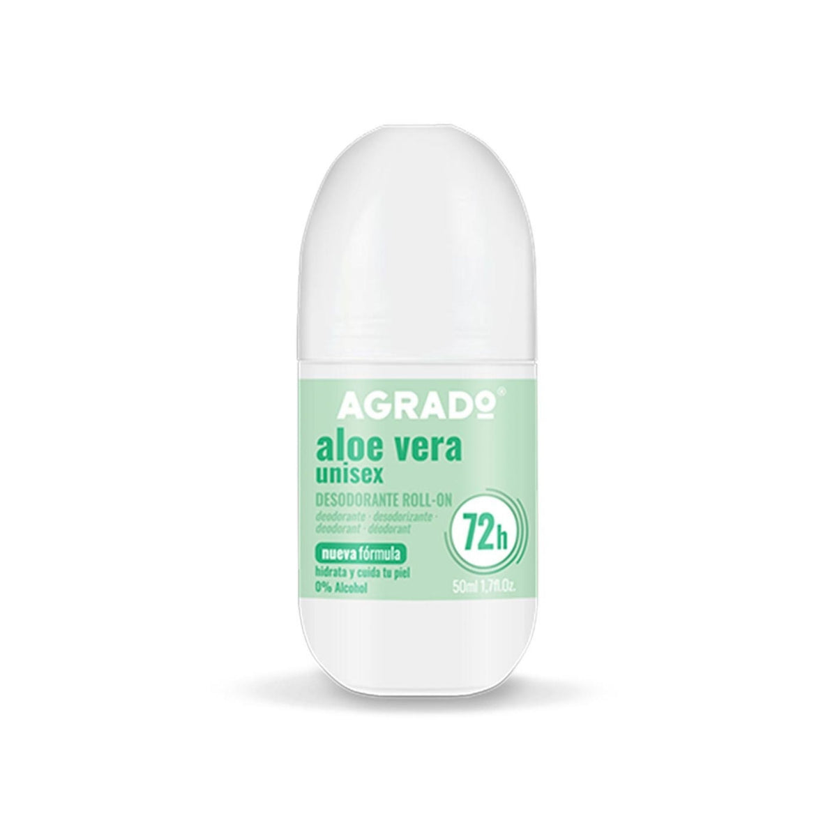 Refect Beauty Agrado Aloe Vera roll-on deodorant in a 50ml bottle for long-lasting freshness and skin care.