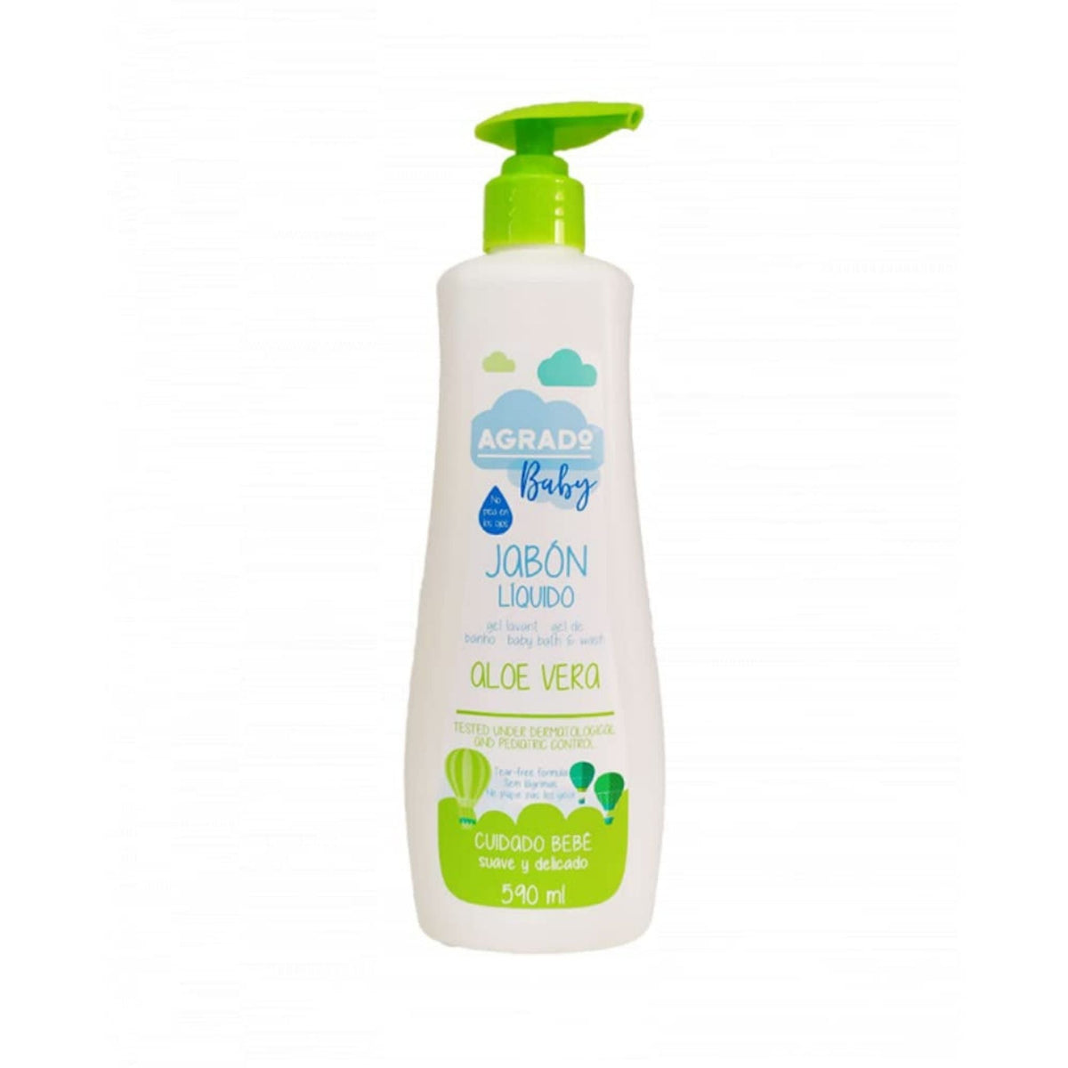 Refect Beauty Agrado Baby Aloe Vera liquid soap in a 590ml pump bottle for gentle cleansing of baby skin Main image