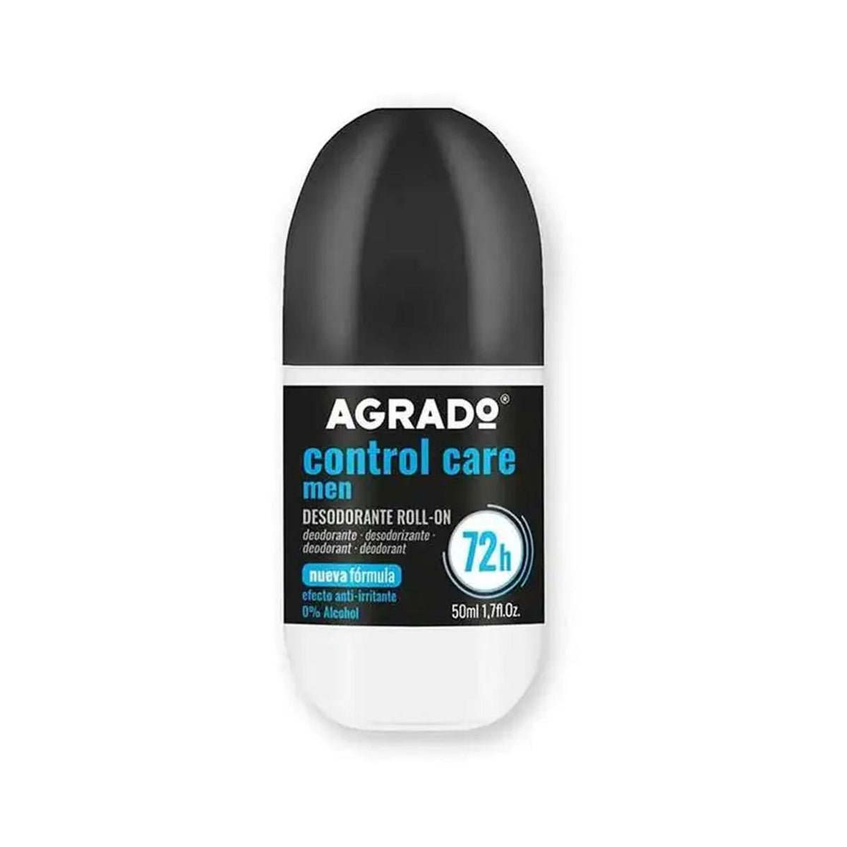 Refect Beauty Agrado Control Care men's roll-on deodorant in a 50ml bottle with 72-hour odor protection formula.