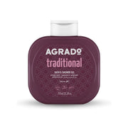 Refect Beauty Agrado Traditional neutral pH bath and shower gel in a 750ml dark purple bottle for daily skin care.