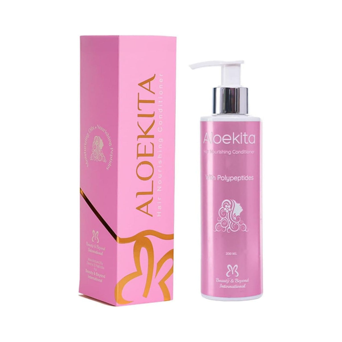 Refect Beauty Aloekita nourishing hair conditioner bottle and pink packaging box for deep moisturizing and strength.