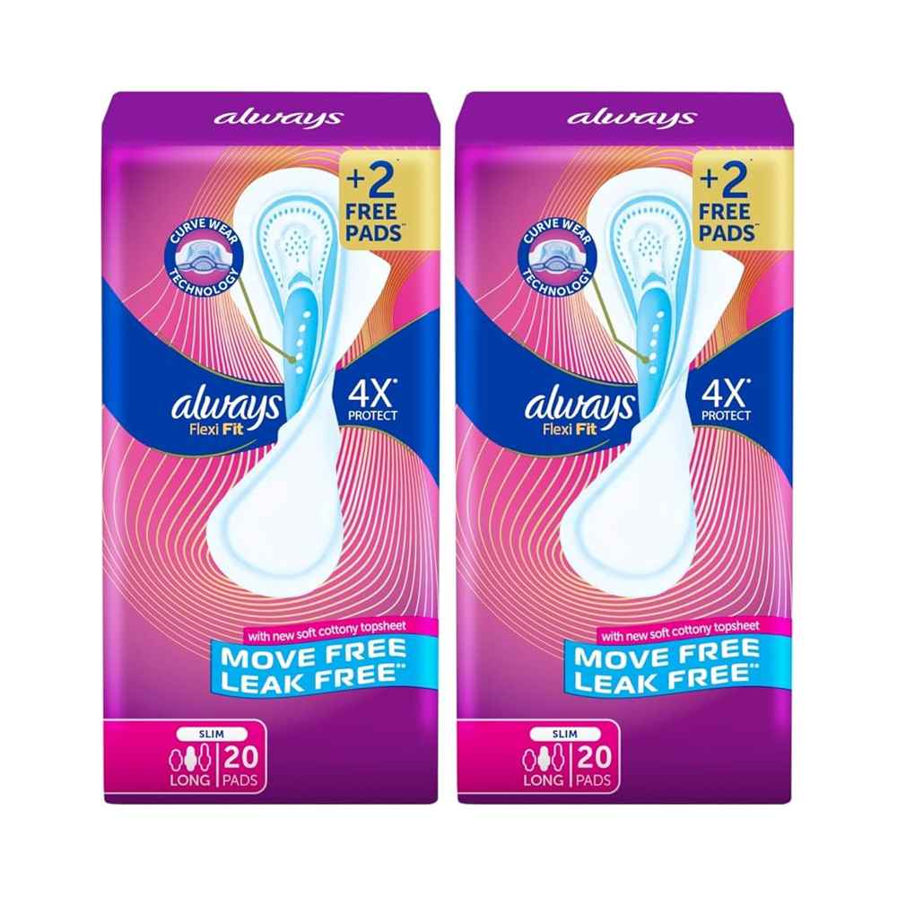 Refect Beauty Always Flexi Fit Slim Long sanitary pads in purple packaging with 40 count value pack