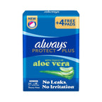 Refect Beauty Always Max Protect Plus extra long sanitary pads with aloe vera for heavy flow in a 24-pad bundle pack.