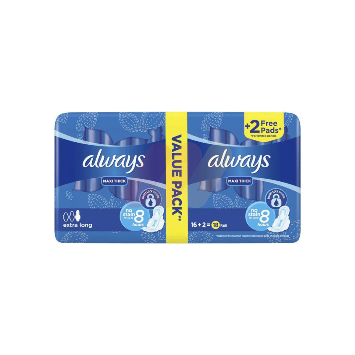 Refect Beauty Always Max Protect extra long sanitary pads value pack with Aloe Vera for heavy flow and overnight use Main image