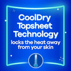Refect Beauty Always Maxi sanitary pad graphic highlighting CoolDry topsheet technology for heat reduction and comfort.