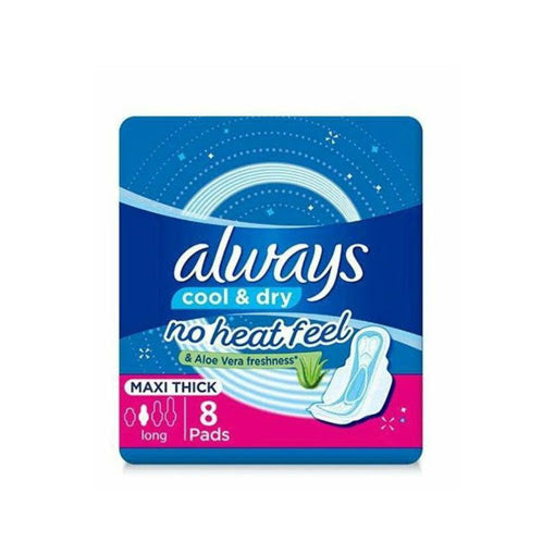 Refect Beauty Always Maxi Thick Protect Aloe Vera long sanitary pads pack of 8 for heavy flow and soothing comfort Main image