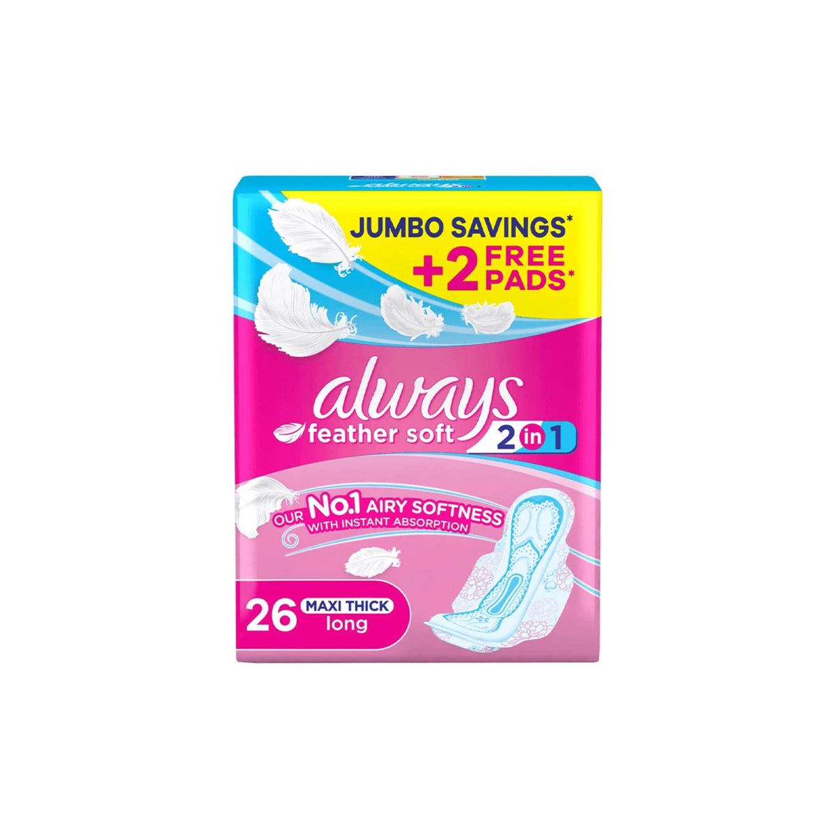 Refect Beauty Always Feather Jumbo 2 in 1 maxi thick long sanitary pads pack with 26 plus 2 free pads