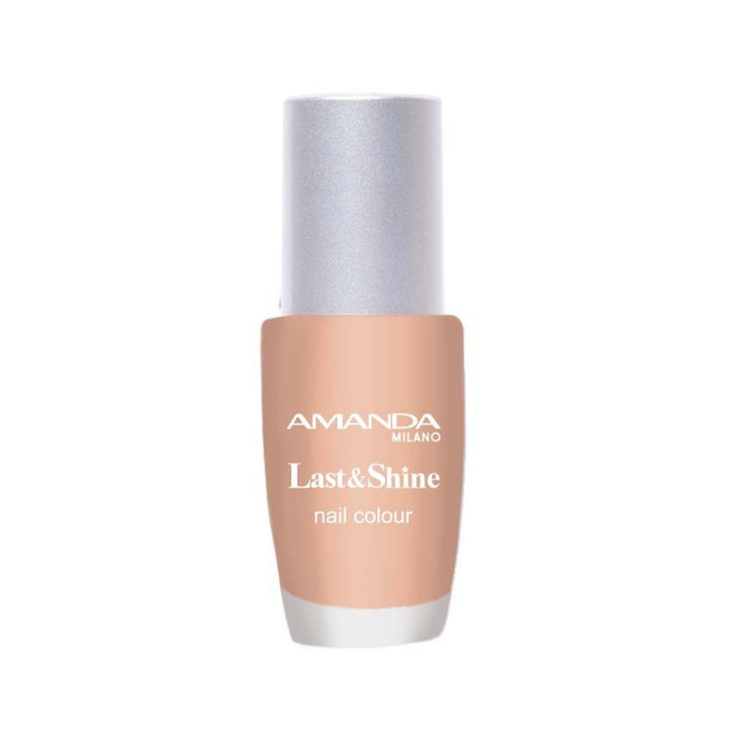 Refect Beauty Amanda Last & Shine nail polish in a soft nude shade with a high-gloss finish and silver cap.