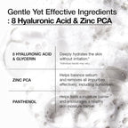 Refect Beauty Anua cleanser infographic showing rich foam texture and key ingredients like hyaluronic acid and panthenol