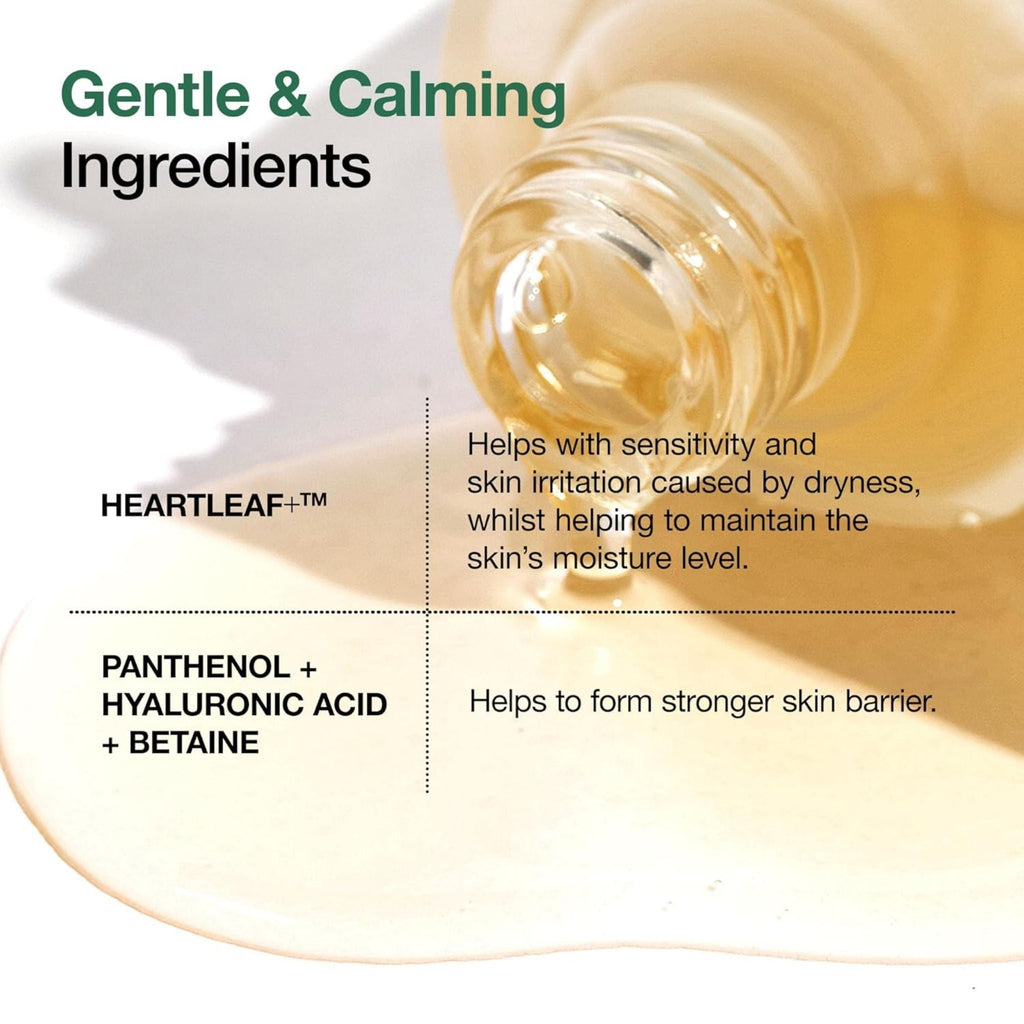 Refect Beauty Anua Heartleaf soothing ampoule serum texture showing hydrating ingredients like panthenol and hyaluronic