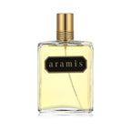 Refect Beauty Aramis Eau de Toilette in a classic glass bottle with a gold cap, featuring a woody and leathery scent.