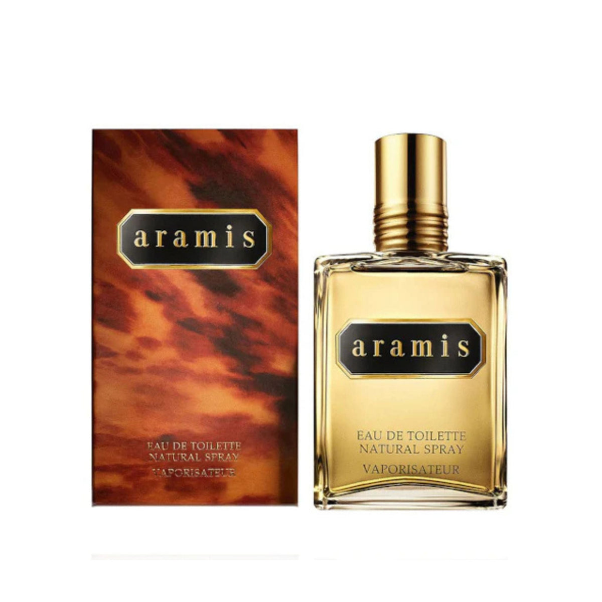 Refect Beauty Aramis Eau de Toilette bottle and box featuring a classic woody and leathery masculine fragrance