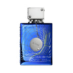 Refect Beauty Armaf Club De Nuit Iconic Blue Eau De Parfum in a rectangular blue glass bottle with silver accents.