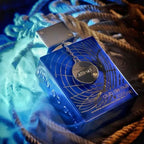 Refect Beauty Armaf Club De Nuit Iconic Blue Eau De Parfum bottle with silver charm on a nautical rope background
