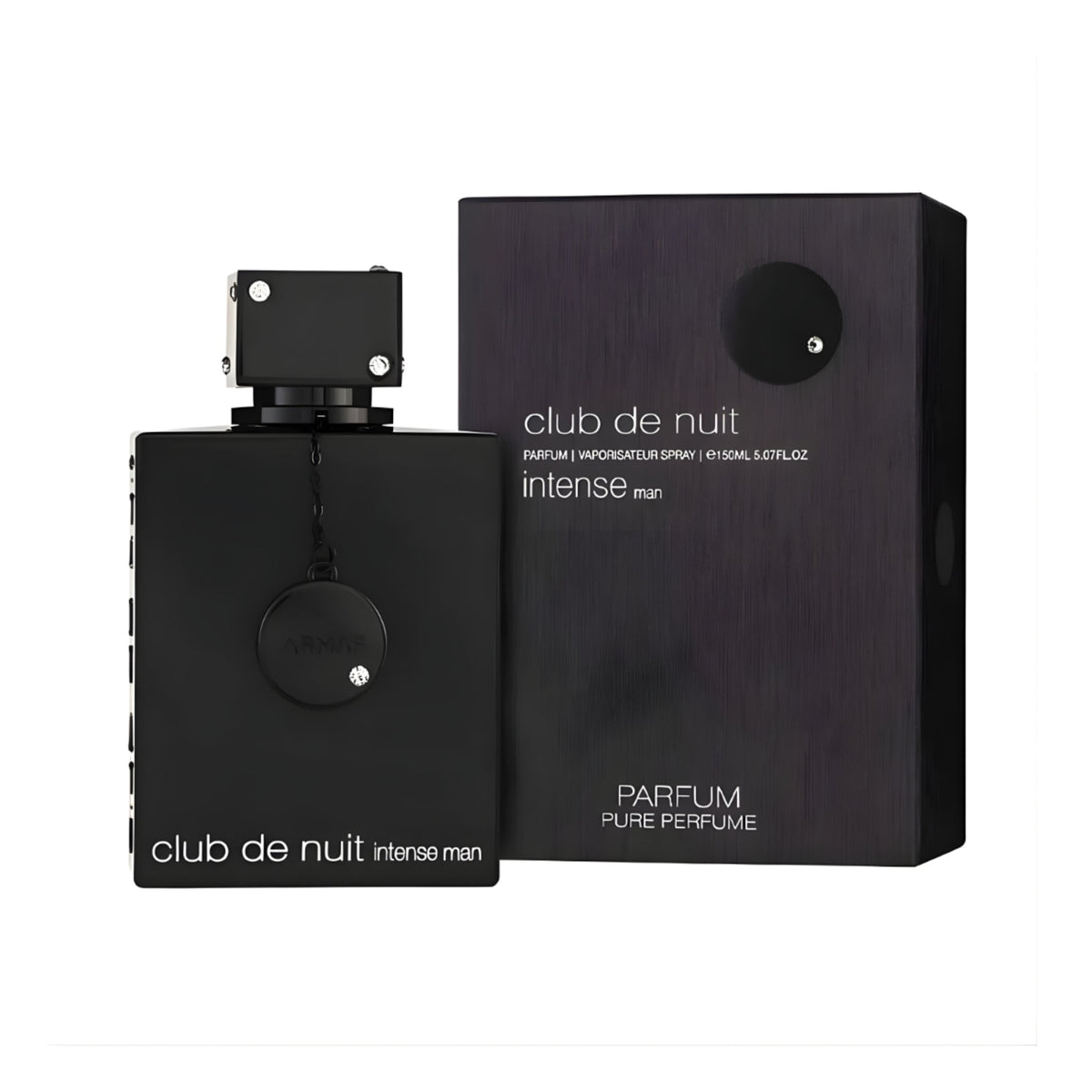 Refect Beauty Armaf Club de Nuit Intense Eau de Parfum bottle and black box packaging with minimalist design