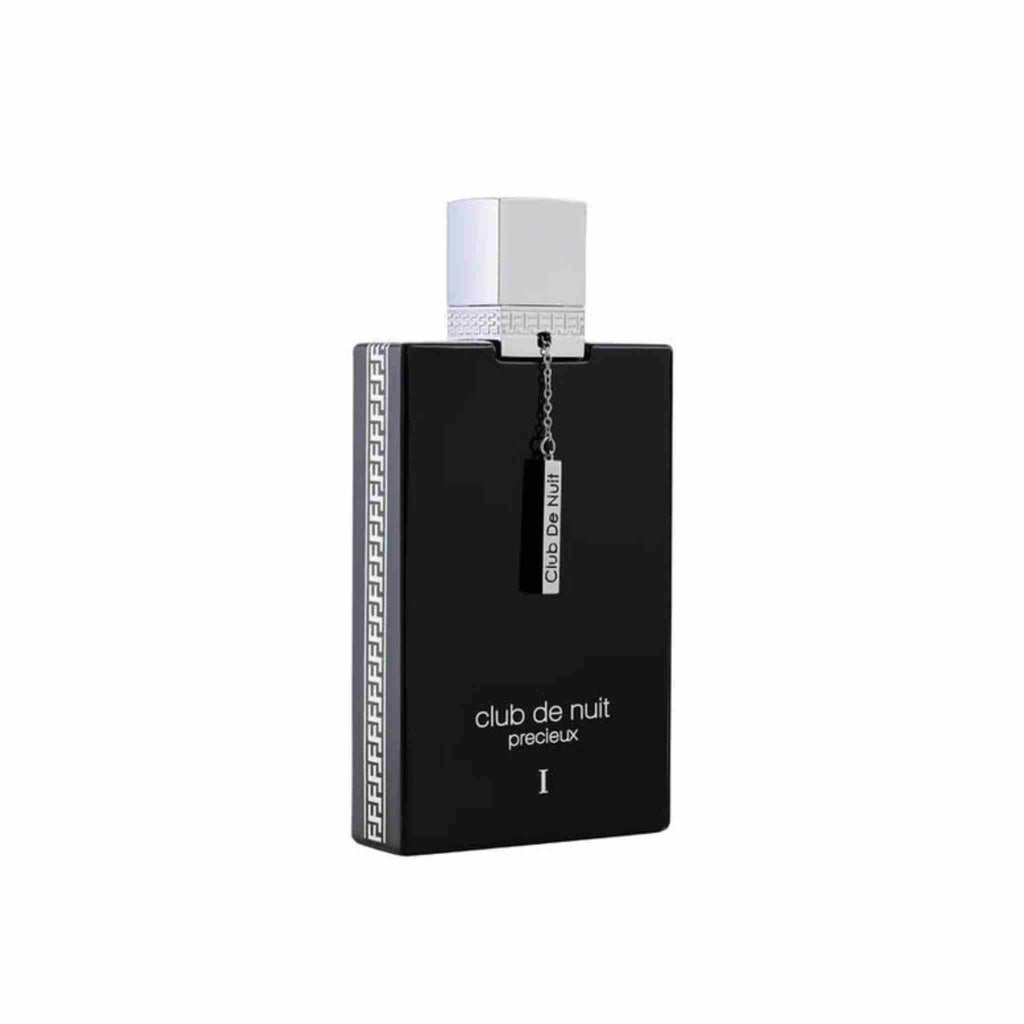 Refect Beauty Armaf Club de Nuit Precieux 1 Extrait de Parfum in a sleek black rectangular bottle with silver cap.
