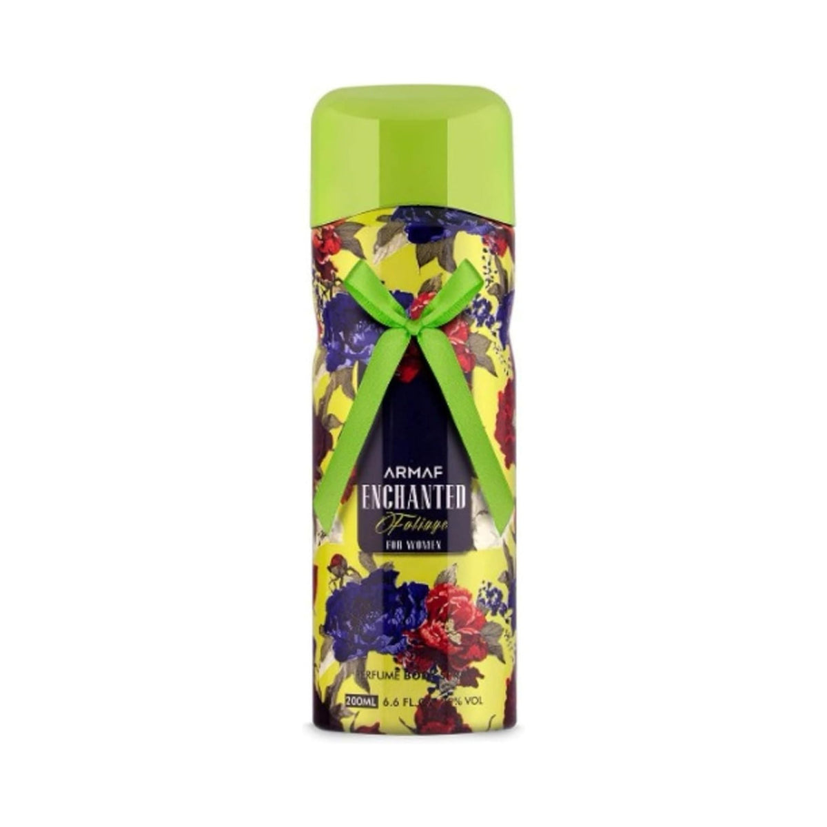 Refect Beauty Armaf Enchanted Foliage body mist spray with a vibrant yellow floral design and green ribbon detail.