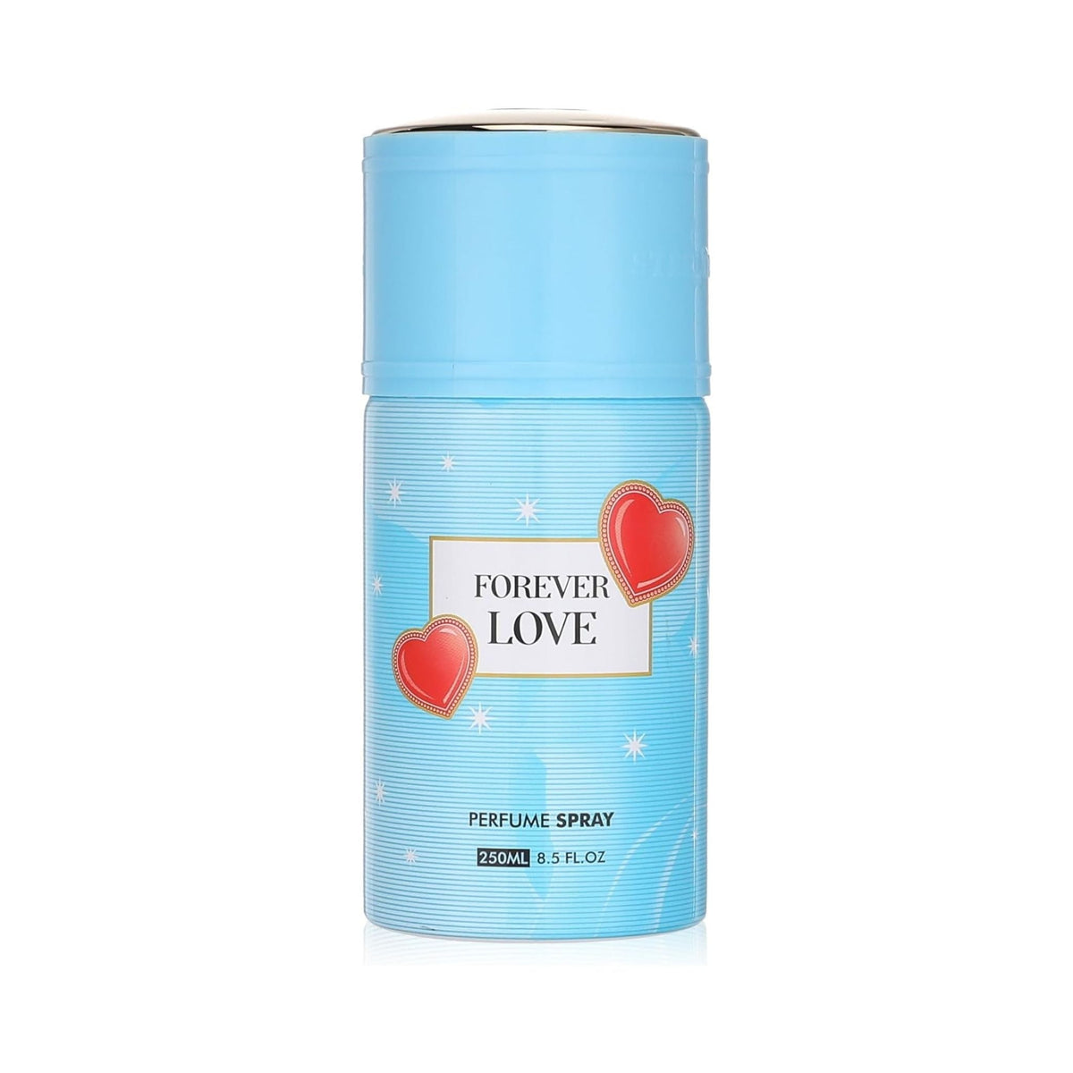 Refect Beauty Armaf Sterling FVR Love body spray in a light blue can with red heart graphics and floral scent