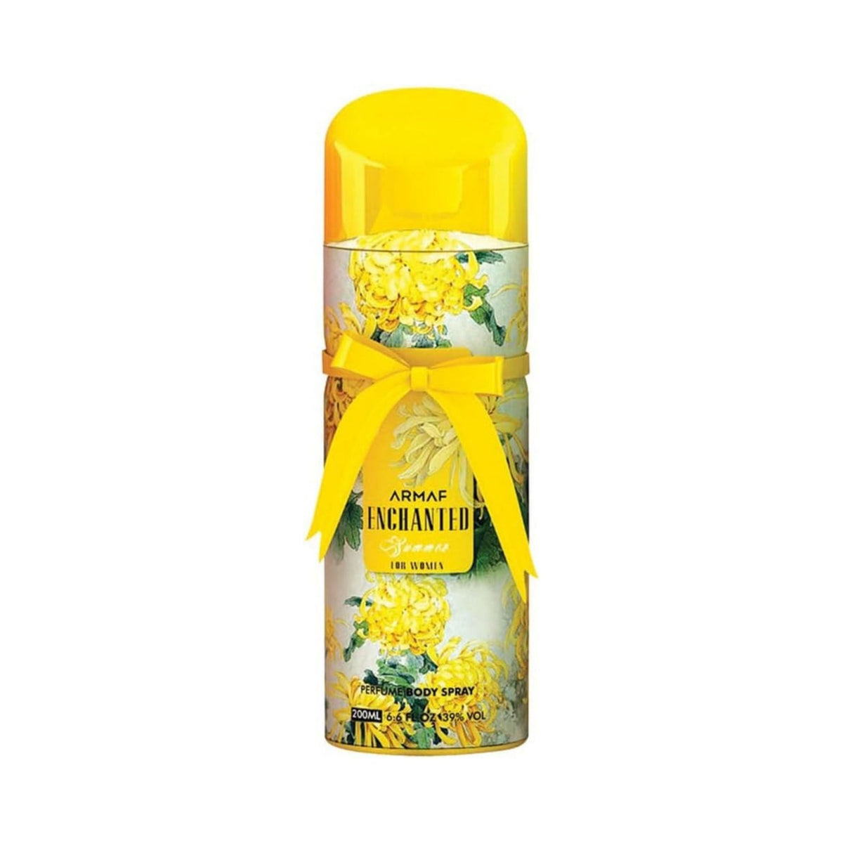 Refect Beauty Armaf Enchanted Summer body mist spray bottle with yellow floral design and decorative ribbon Main image