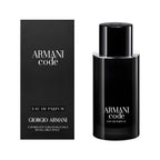 Refect Beauty Giorgio Armani Code Eau de Parfum 75ml bottle and black box packaging for men