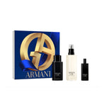 Refect Beauty Giorgio Armani Armani Code gift set featuring a refillable eau de toilette, travel spray, and refill.