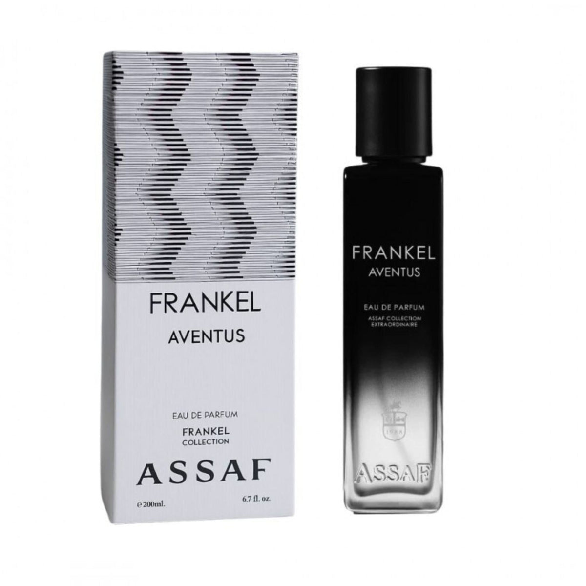 Refect Beauty Assaf Frankel Aventus Eau de Parfum bottle and white patterned box for men