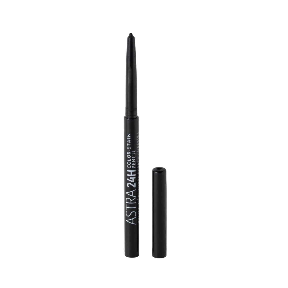 Refect Beauty Astra 24H Color Stain black automatic kajal eye pencil with cap removed
