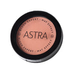 Refect Beauty Astra Blush Expert matte powder blush in a peach shade in a round black compact case 02