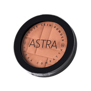 Refect Beauty Astra Bronze Skin Powder in a round black compact with a geometric embossed pattern on the bronzer 04
