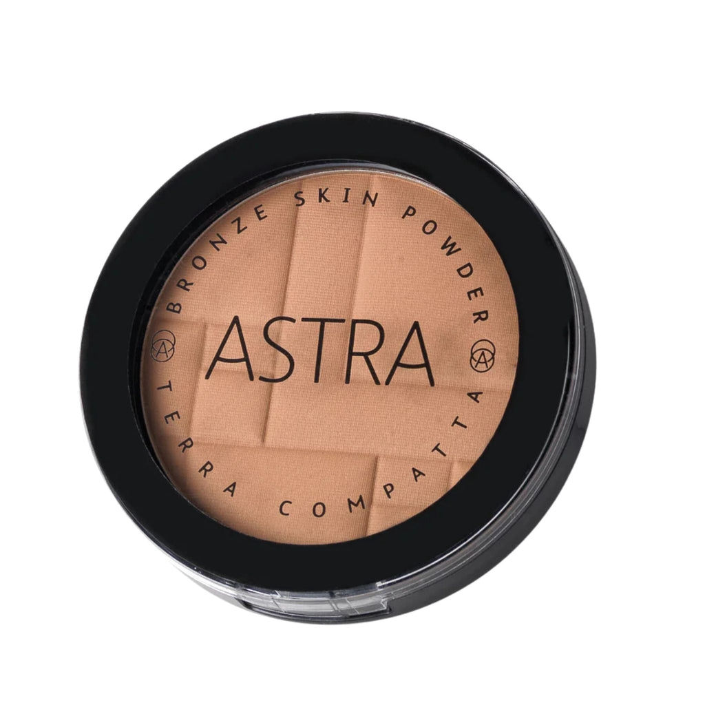 Refect Beauty Astra Bronze Skin Powder in a round compact with a geometric embossed pattern for a natural tan effect 14