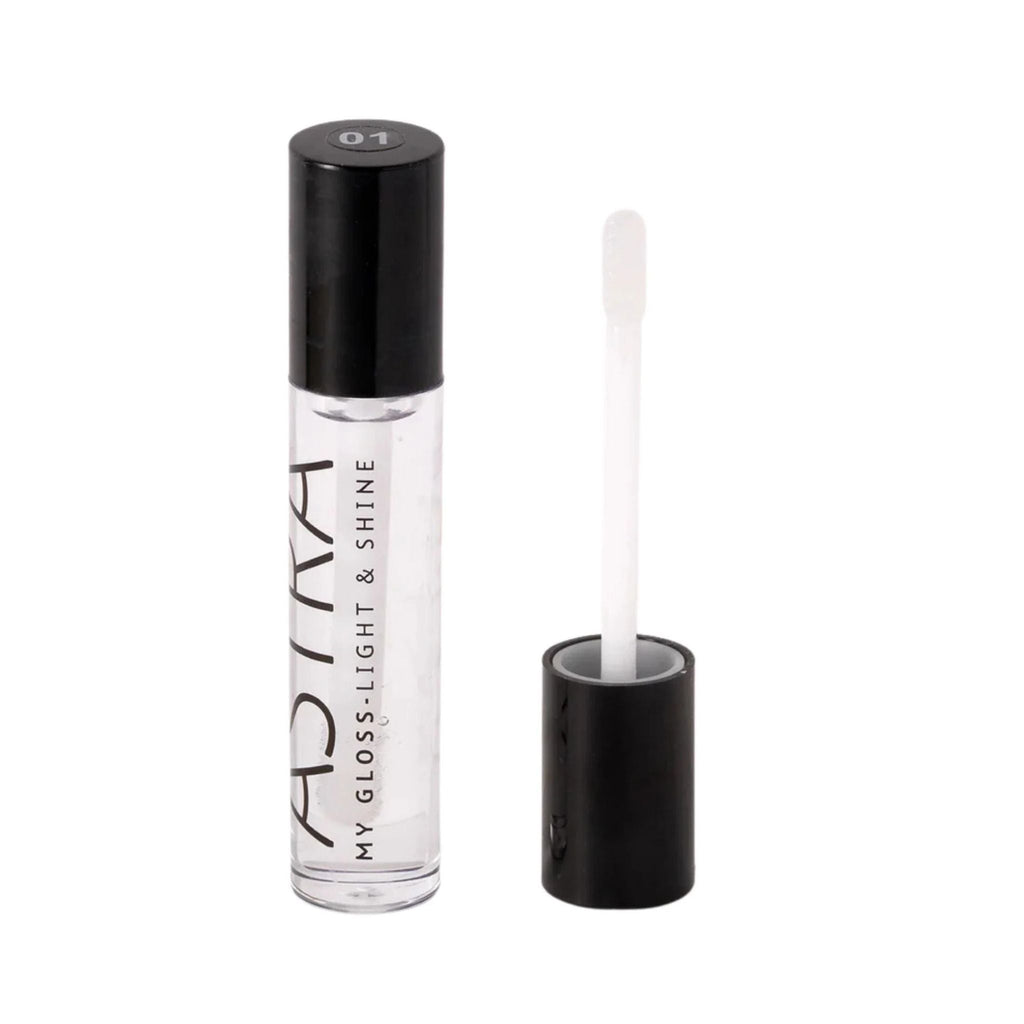 Refect Beauty Astra My Gloss Light & Shine clear lip gloss with applicator wand for a radiant and non-sticky finish.