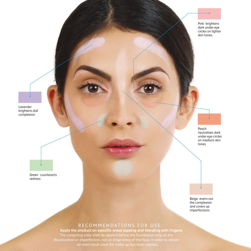 Refect Beauty Astra Color Concealer palette applied on model face showing color correction for blemishes and redness
