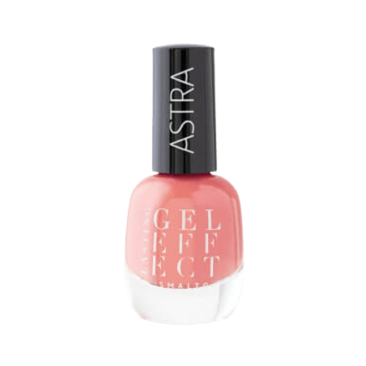 Refect Beauty Astra Lasting Gel Effect nail polish in a vibrant coral pink shade with a high-shine glossy finish.