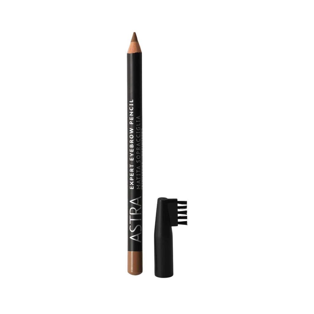 Refect Beauty Astra Expert Eyebrow Pencil in a natural brown shade with a built-in grooming brush cap Warm Blond