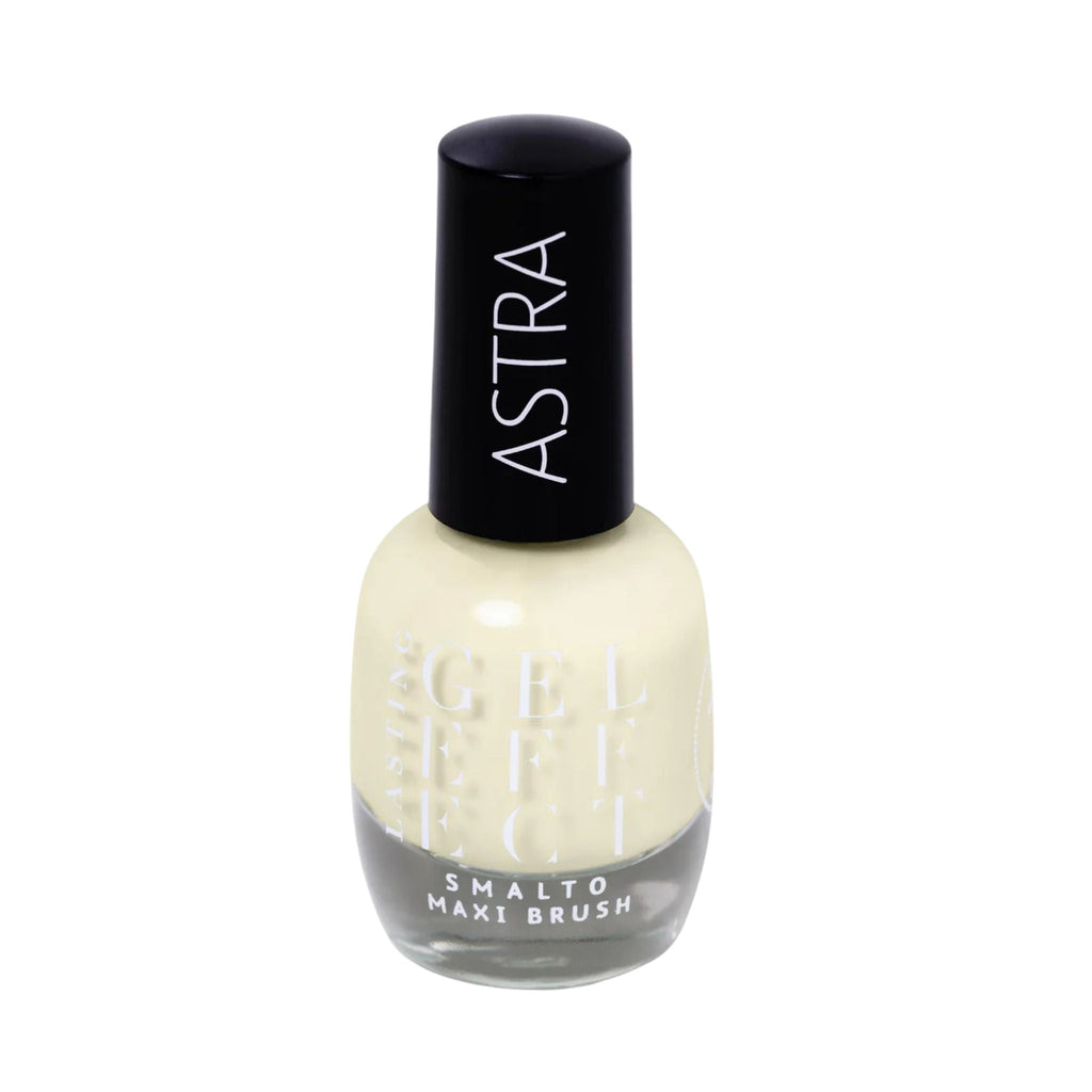 Refect Beauty Astra Lasting Gel Effect nail polish in a creamy off-white shade with a high-shine finish.