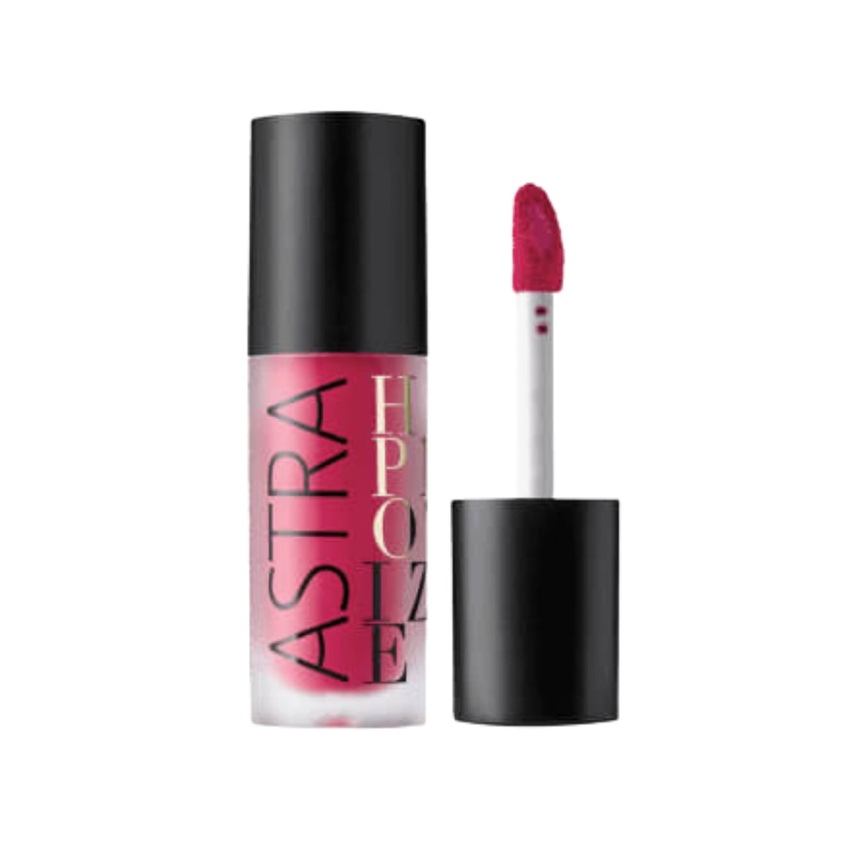 Refect Beauty Astra Hypnotize liquid lipstick in a vibrant pink shade with a doe-foot applicator and frosted tube.