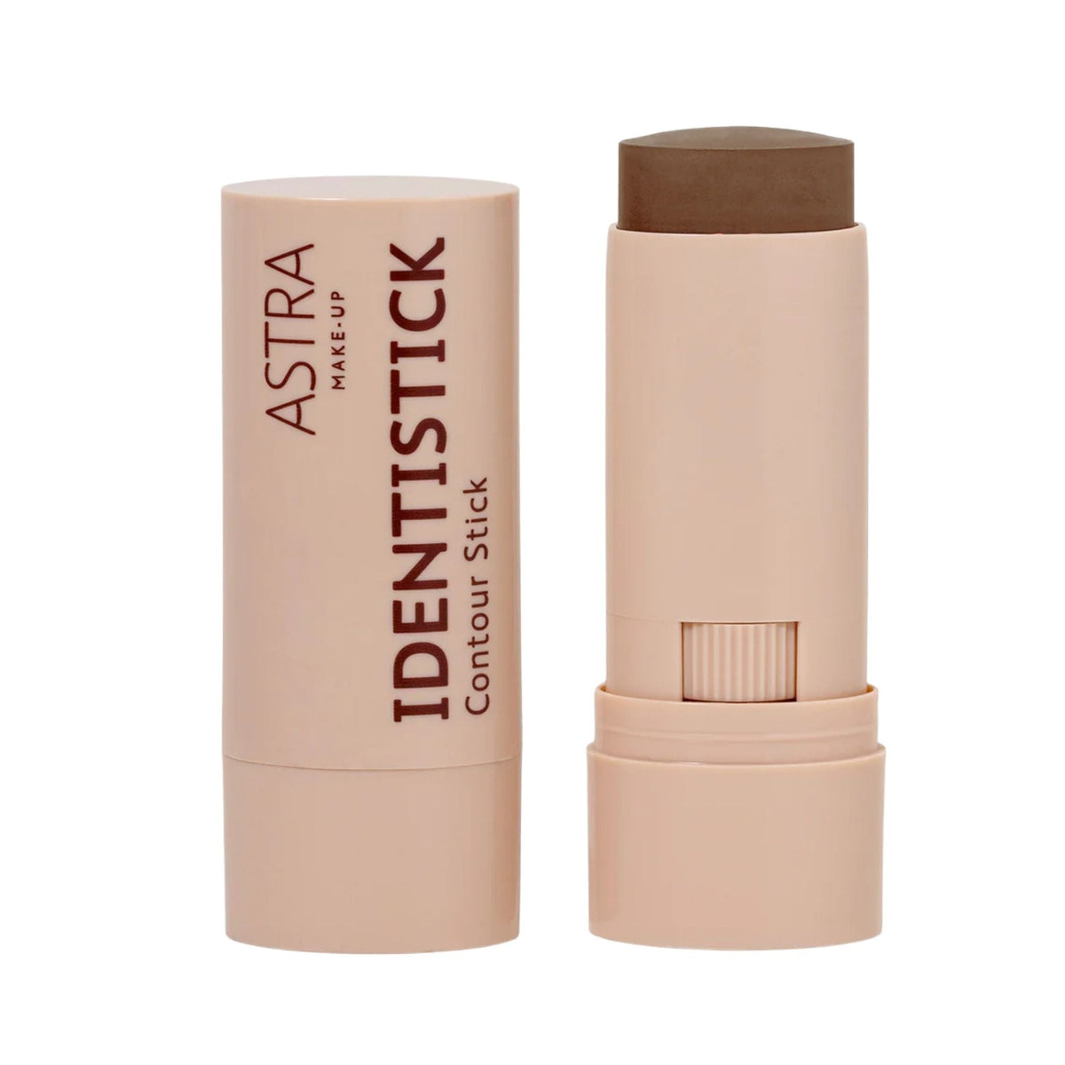Refect Beauty Astra Identistick creamy contour stick in a light beige twist-up tube with a dark brown sculpting shade. 04