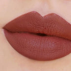 Refect Beauty Astra Jumbo Lipstick in a rich matte brown shade applied on lips for a smooth and defined look