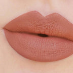 Refect Beauty Astra Jumbo Lipstick in a matte nude brown shade applied smoothly on lips for a defined finish